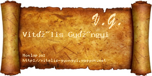 Vitális Gyöngyi névjegykártya