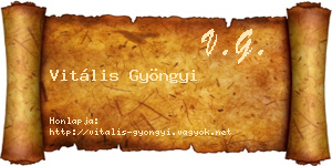 Vitális Gyöngyi névjegykártya